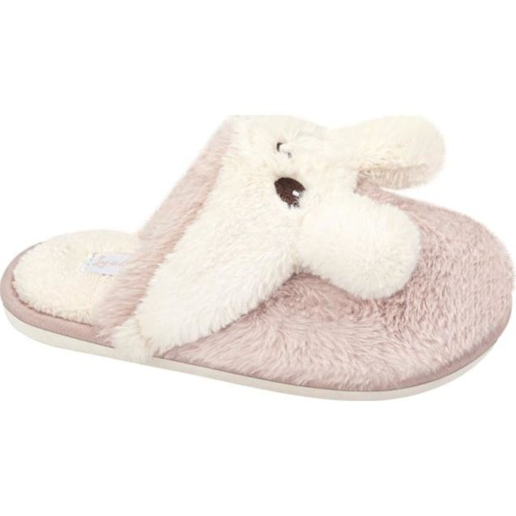 Pantufla para mujer, con forma de conejo, destalonada, con cara de conejo, color rosa, marca Love to Lounge 1054210