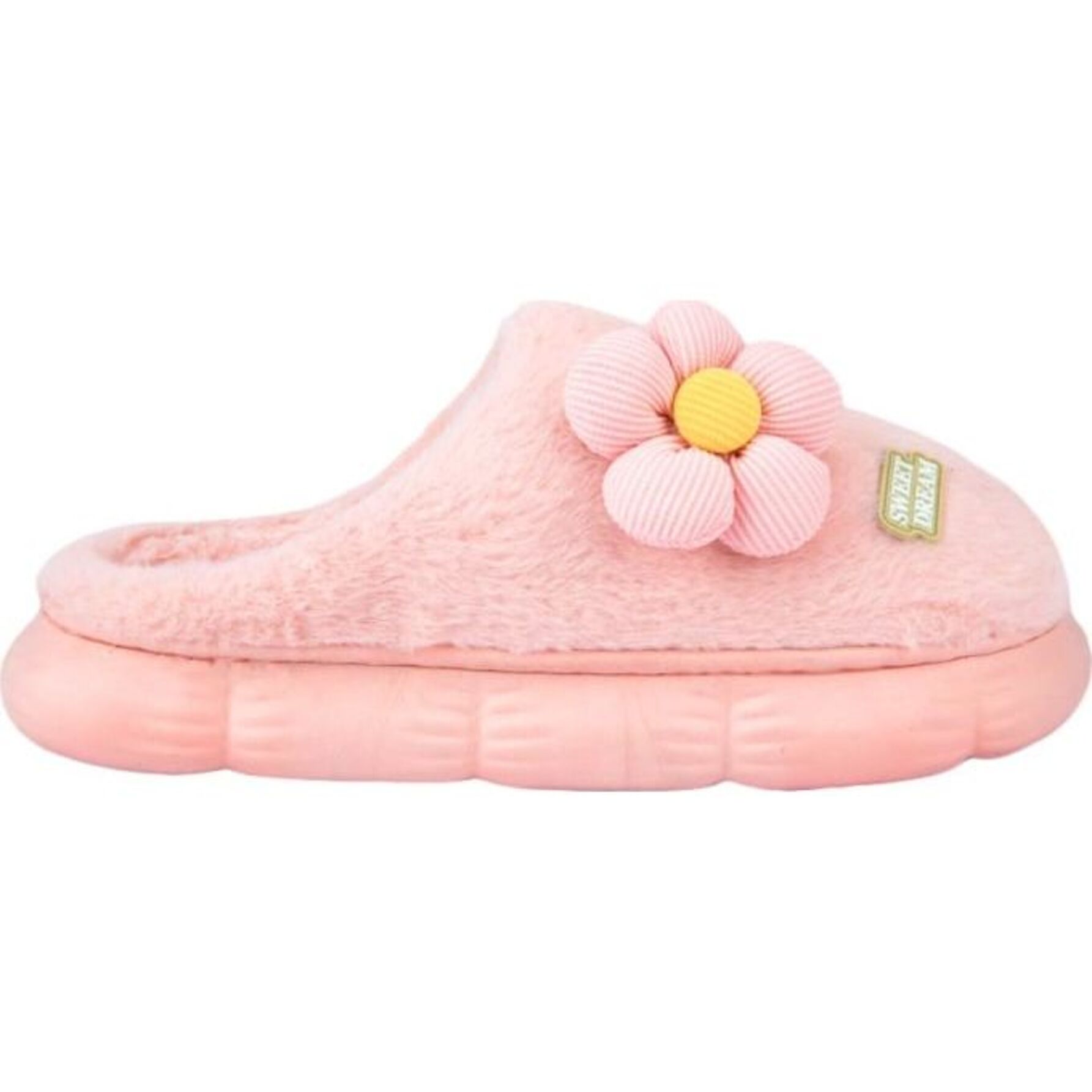 Pantufla para mujer, destalonada, cómoda, con flor, color rosa, marca Love to Lounge 1165581