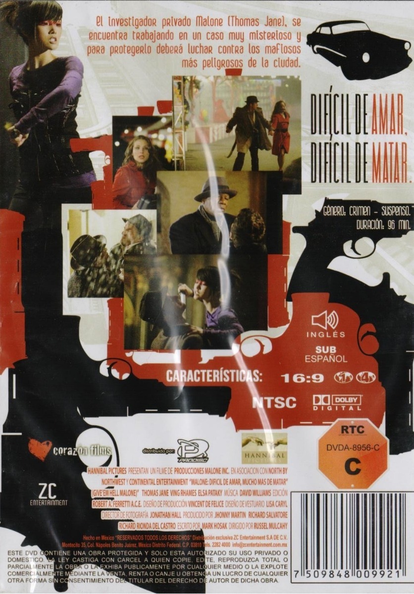 Malone Give Em Hell Malone Thomas Jane Pelicula Dvd