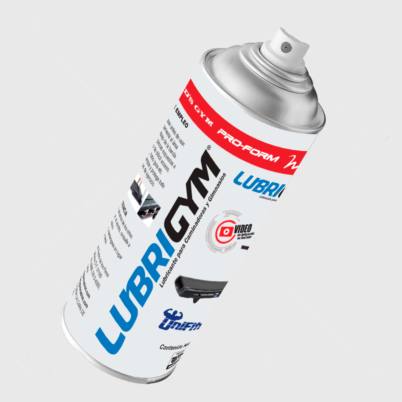 Lubricante en Aerosol para Caminadoras Unifitness Lubrigym 1 Pz