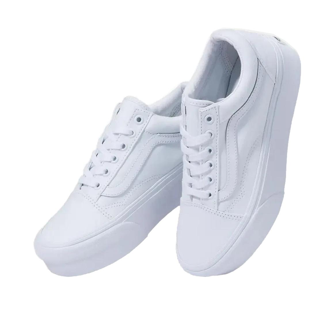 White old skool vans platform sales