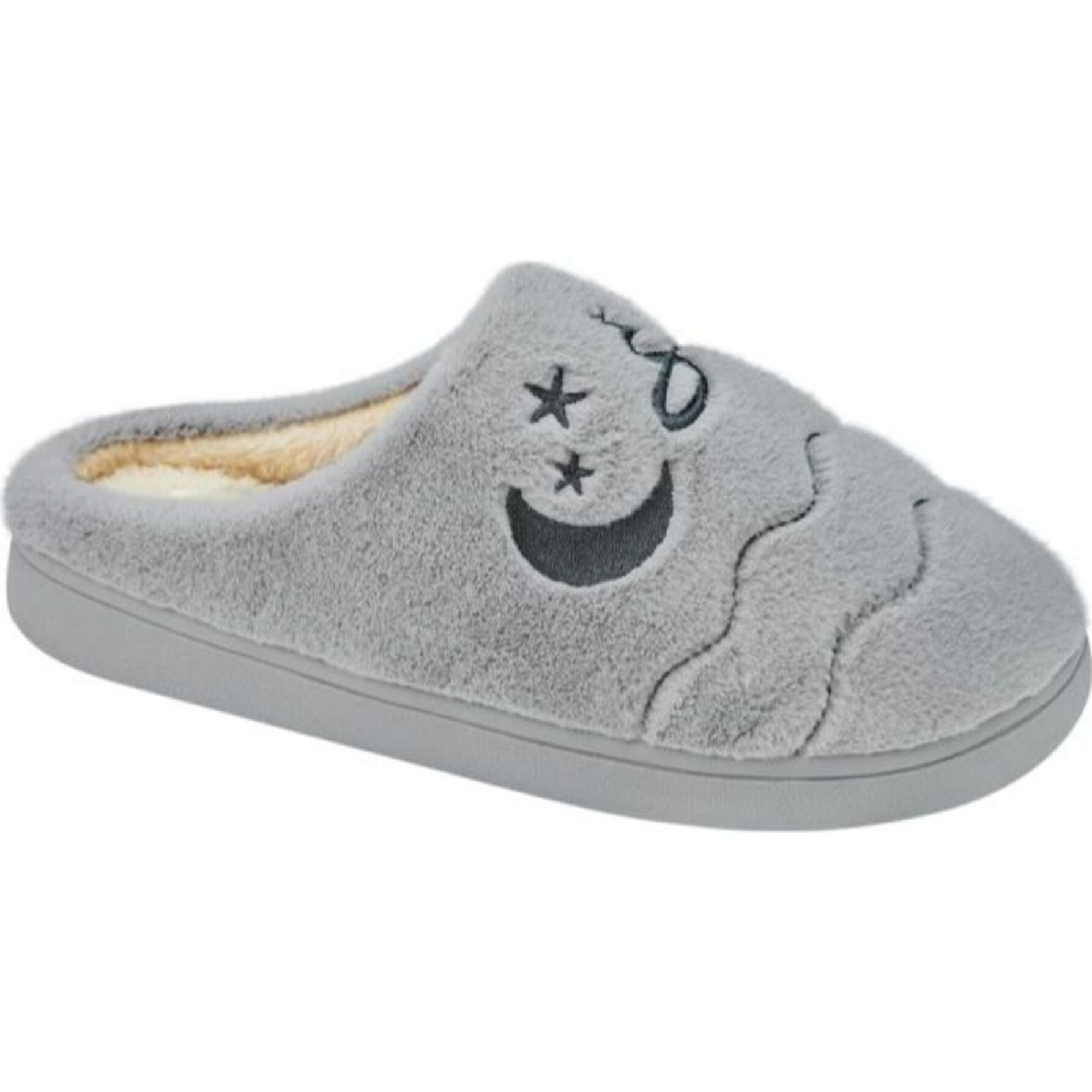 Pantufla para mujer, de peluche, destalonadas, color gris, marca Shosh Confort 1034842