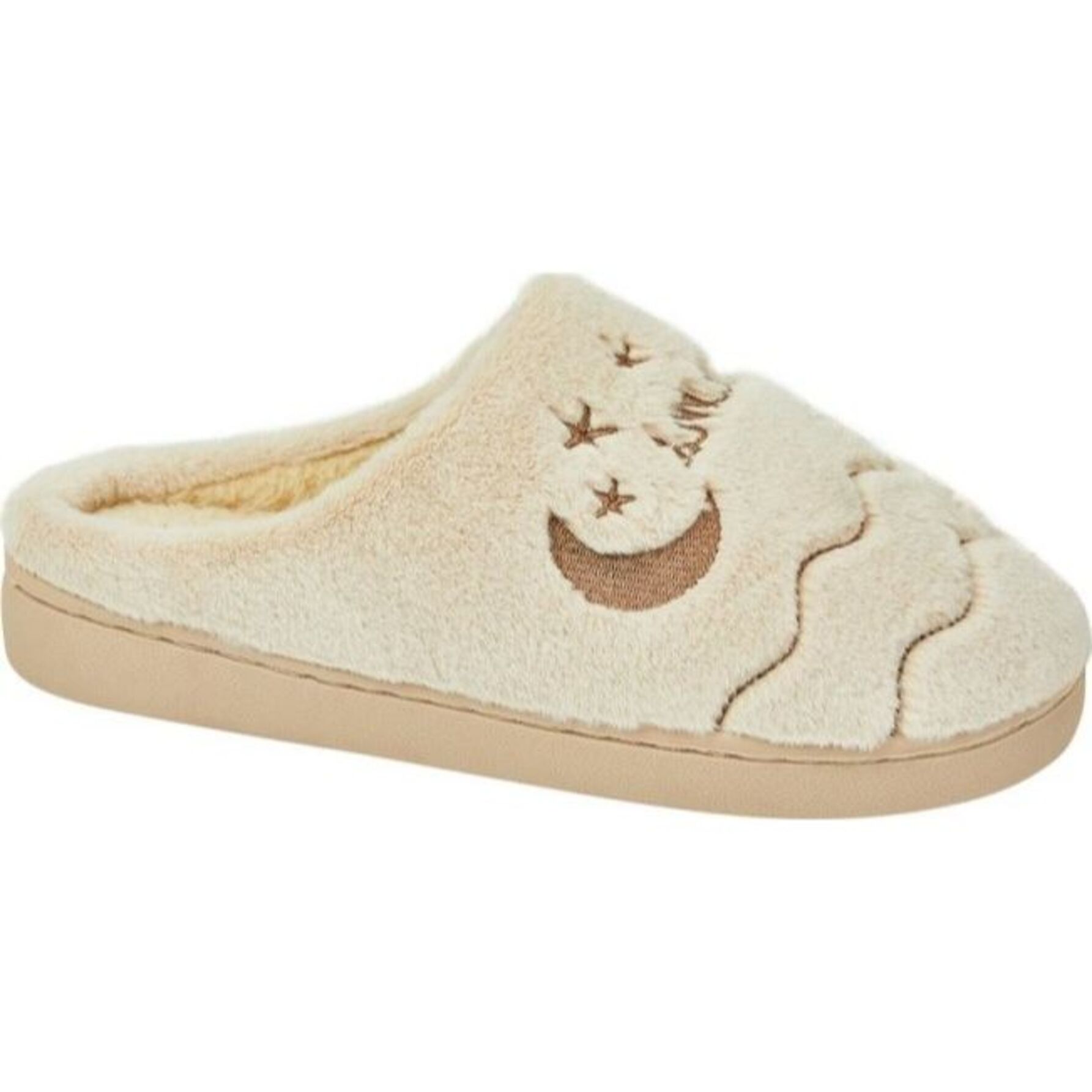 Pantufla para mujer, de peluche, destalonadas, color beige, marca Shosh Confort 1034843