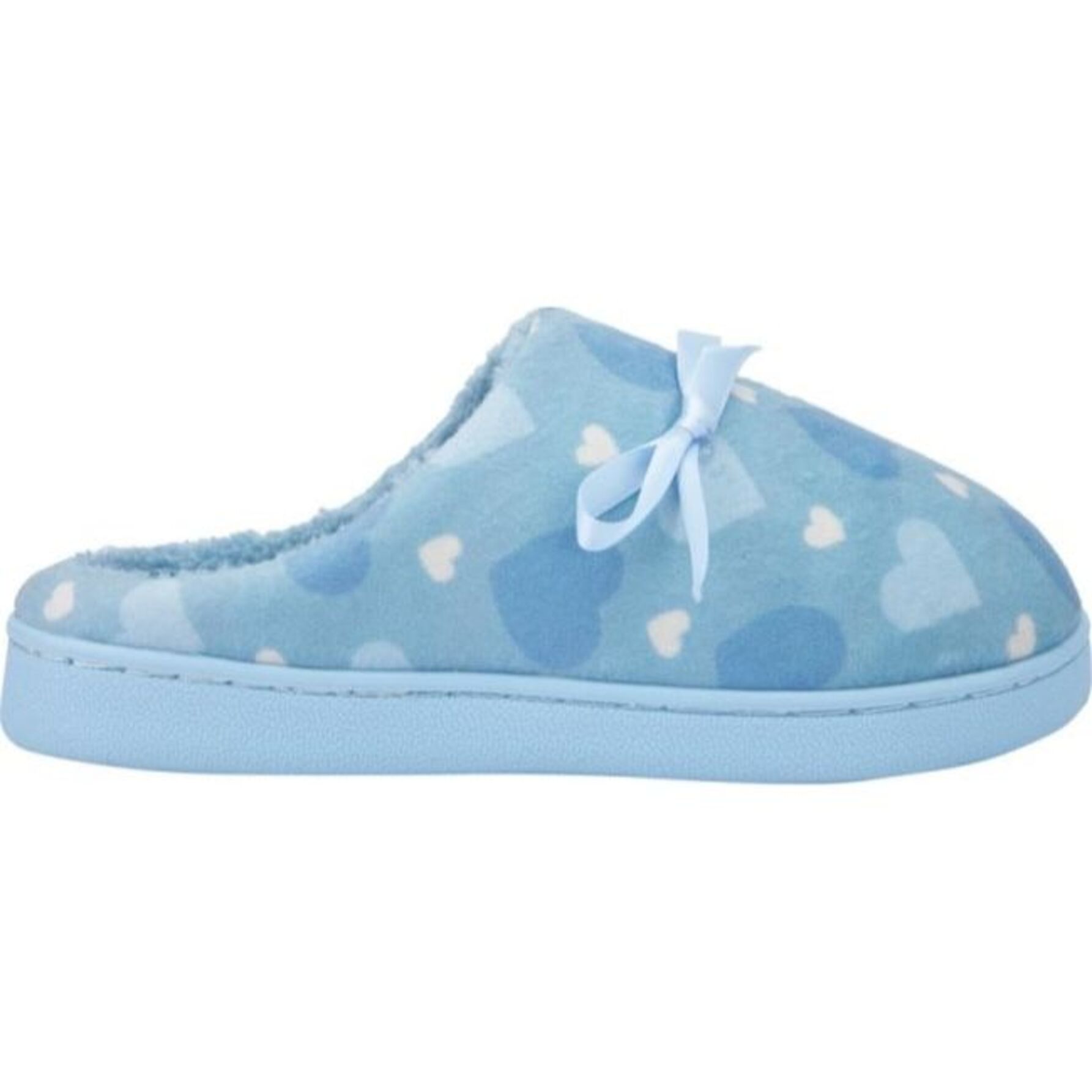 Pantufla para mujer, color azul, con corazones, destalonada, marca Shosh Confort 1136805