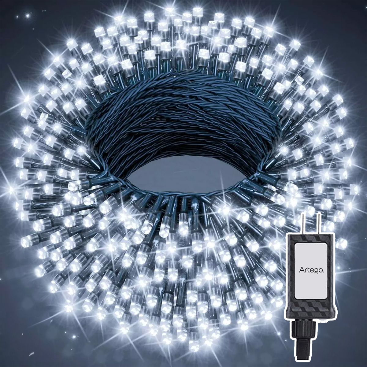 Luces serie de navidad 200 led interior exterior Decoración árbol de navidad eventos bodas LED christmas string lights con temporizador Artego Blanca