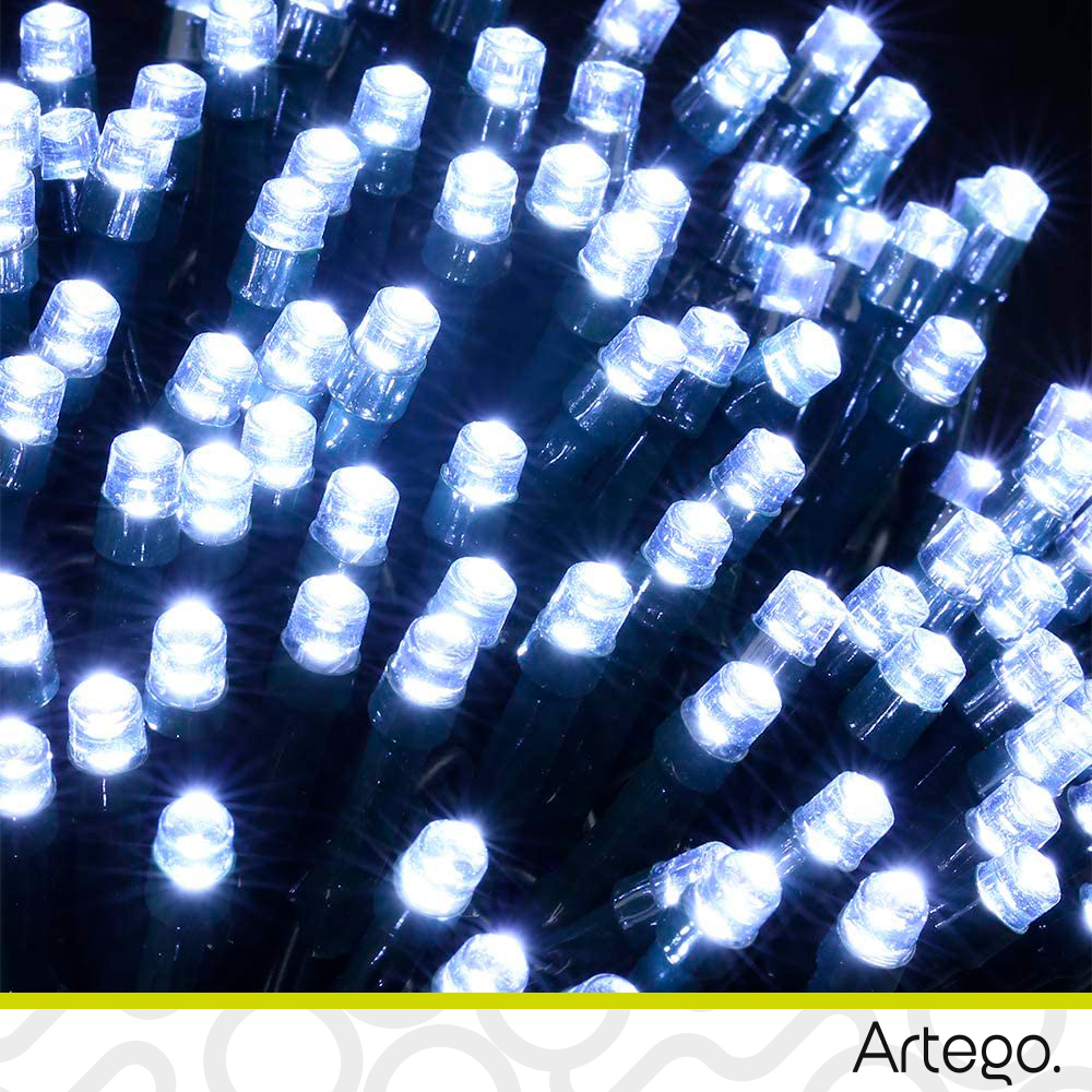 Luces serie de navidad 200 led interior exterior Decoración árbol de navidad eventos bodas LED christmas string lights con temporizador Artego Blanca