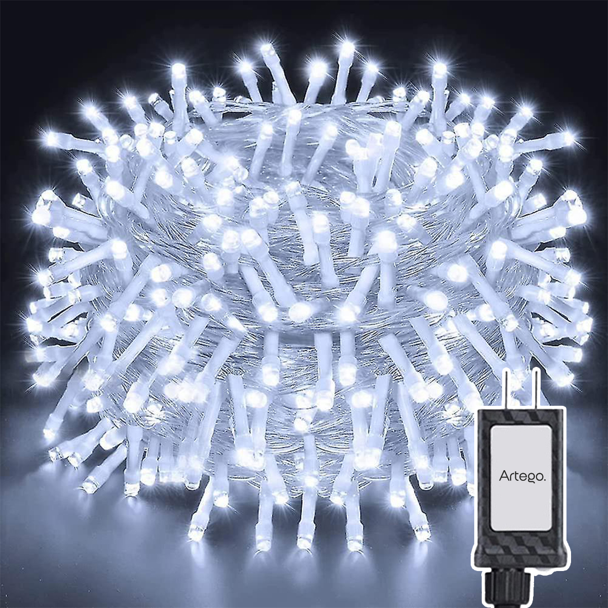 Luces serie de navidad 200 led interior exterior Decoración árbol de navidad eventos bodas LED christmas string lights con temporizador Artego Blanca.