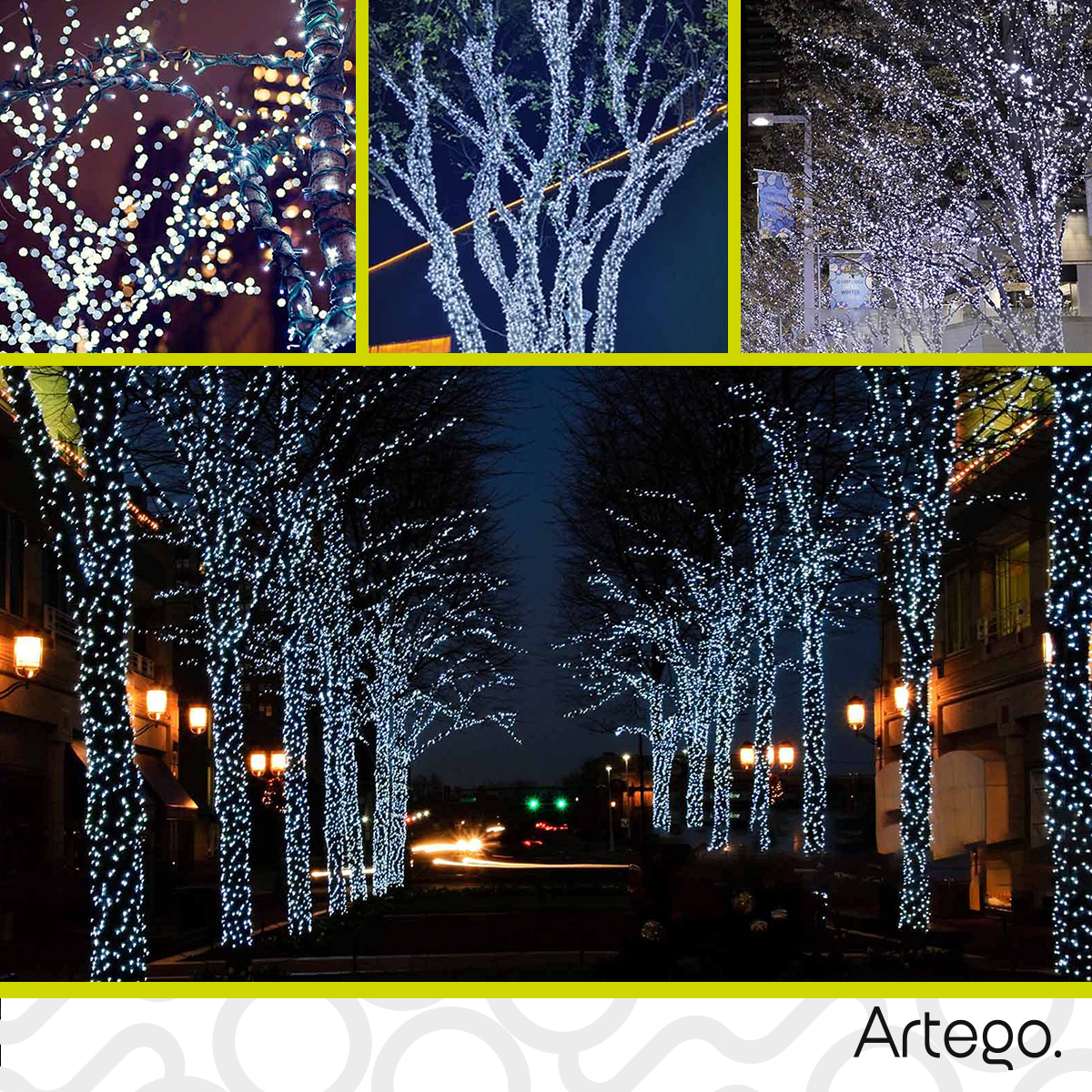 Luces serie de navidad 200 led interior exterior Decoración árbol de navidad eventos bodas LED christmas string lights con temporizador Artego Blanca.