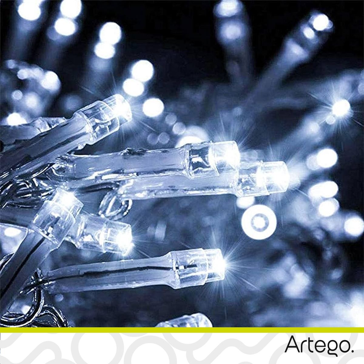 Luces serie de navidad 200 led interior exterior Decoración árbol de navidad eventos bodas LED christmas string lights con temporizador Artego Blanca.