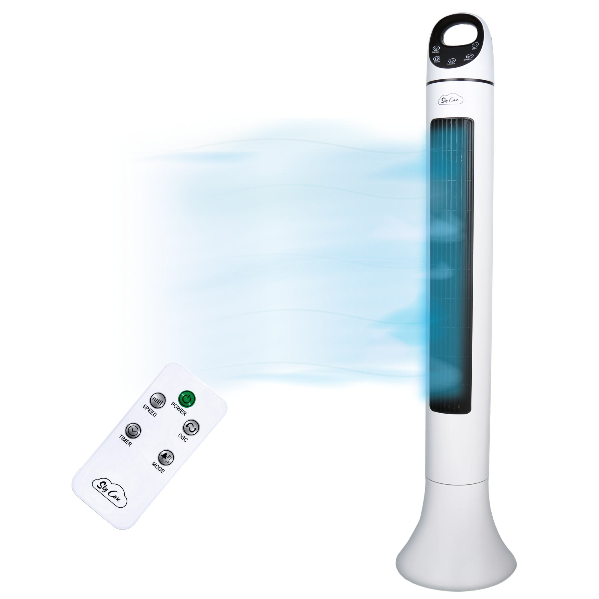 Abanico Ventilador Torre 99 Cm Aromaterapia Control Remoto 