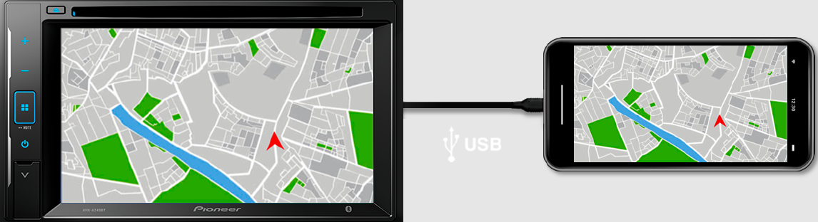 Autoestéreo de pantalla PIONEER AVH-A245BT Weblink DVD/USB/BT