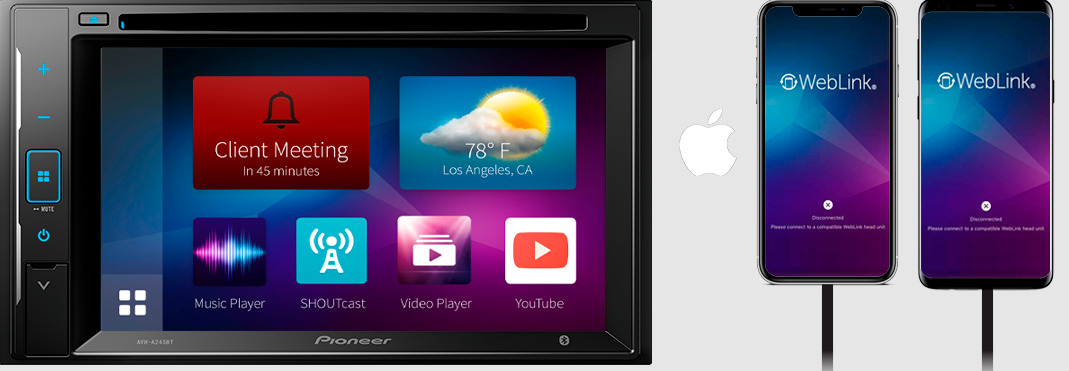 Autoestéreo de pantalla PIONEER AVH-A245BT Weblink DVD/USB/BT