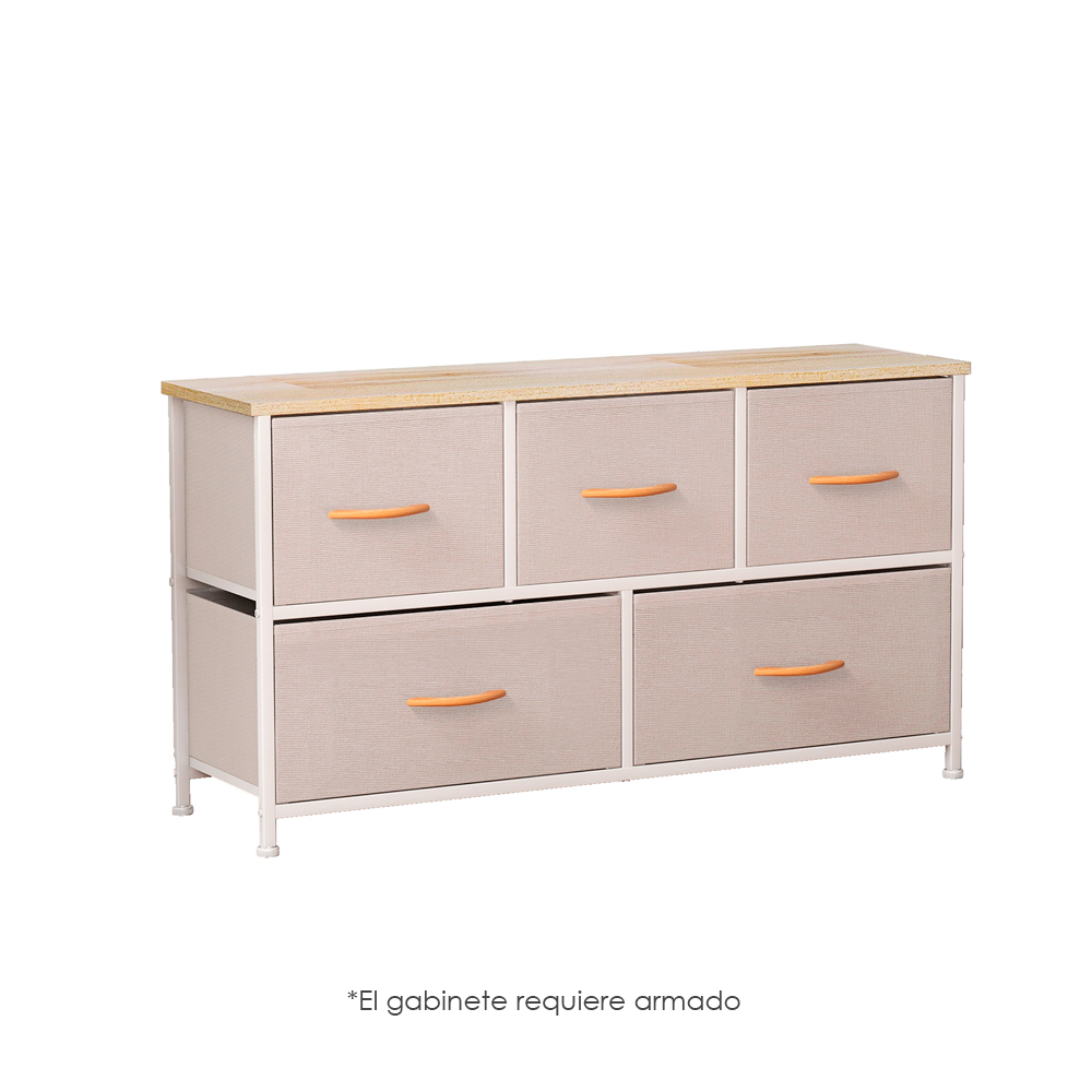 Cómoda Gabinete con 5 cajones Café Ilios Innova
