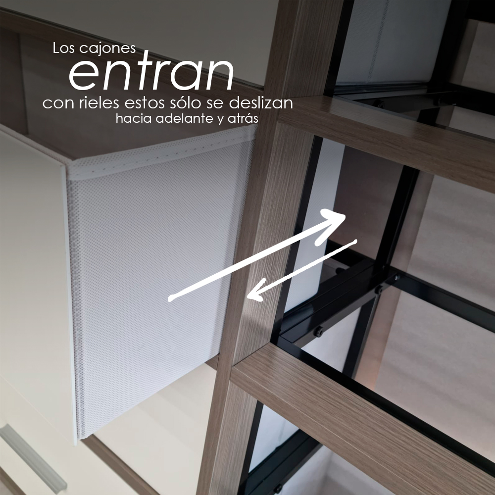 Ilios Innova Buró Cajonera para Habitación, Elegante Cómoda con Espacio para 8 Cajones