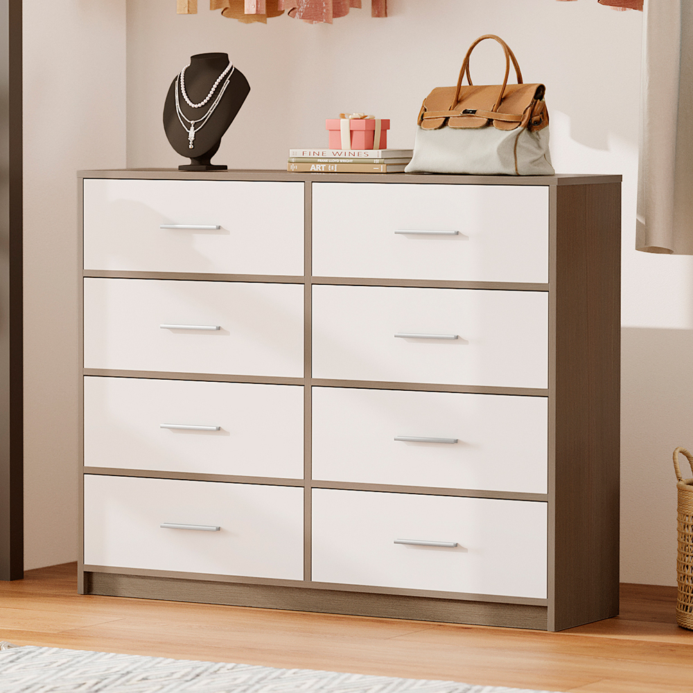 Ilios Innova Buró Cajonera para Habitación, Elegante Cómoda con Espacio para 8 Cajones