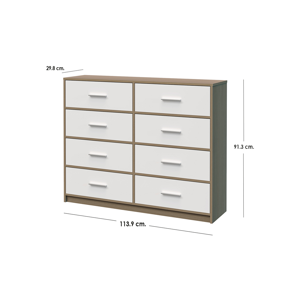 Ilios Innova Buró Cajonera para Habitación, Elegante Cómoda con Espacio para 8 Cajones