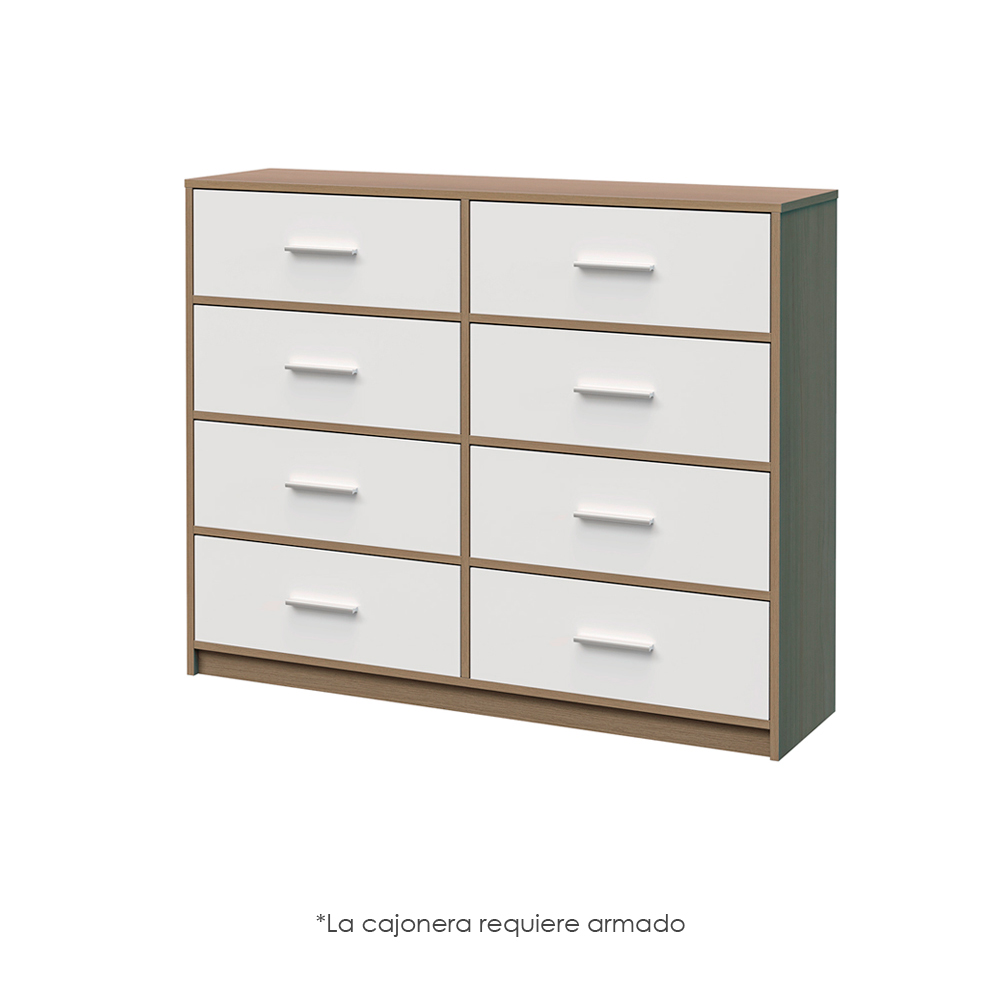 Ilios Innova Buró Cajonera para Habitación, Elegante Cómoda con Espacio para 8 Cajones