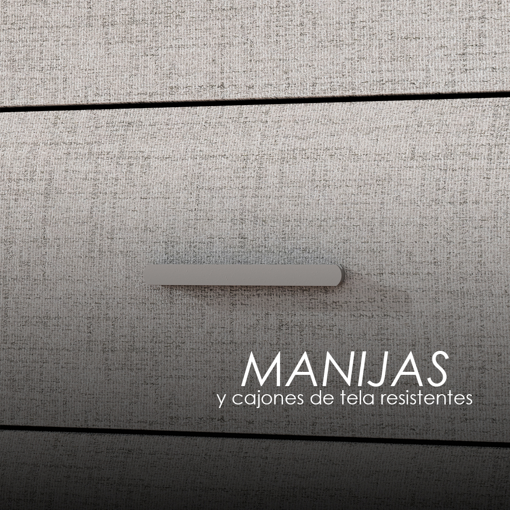 Buró de 2 Cajones forrado de tela Gris Ilios Innova