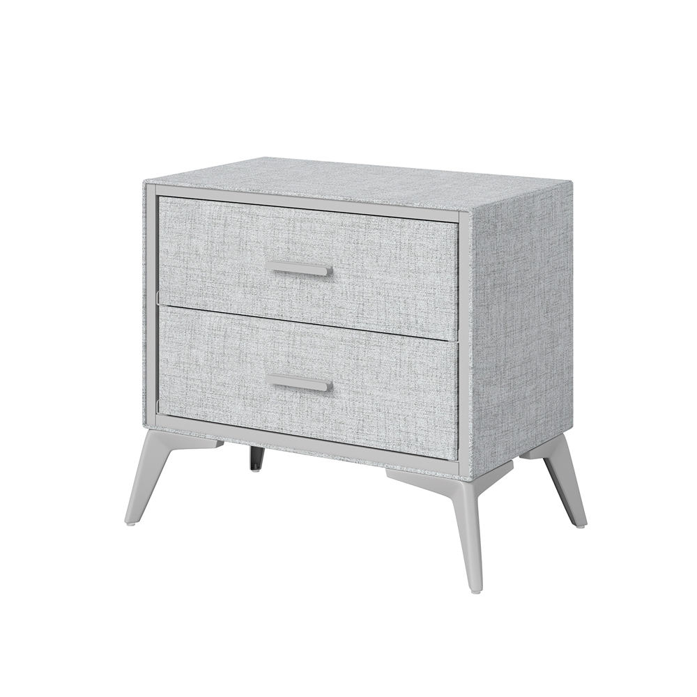 Buró de 2 Cajones forrado de tela Gris Ilios Innova