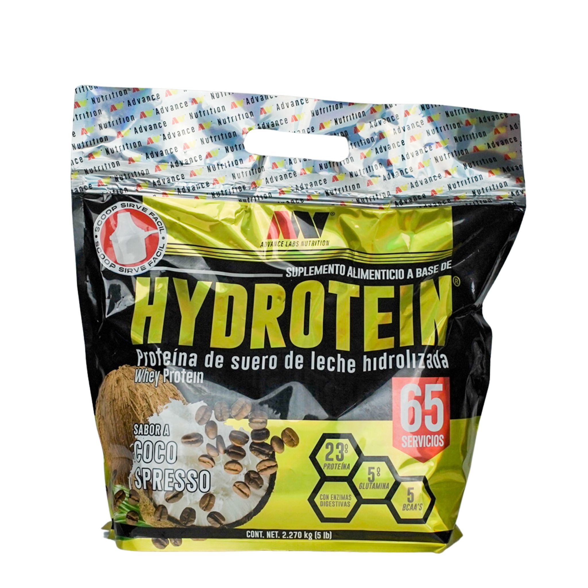 Advance Nutrition Hydrotein | Coco Expreso |  Proteína Hidrolizada de Suero de Leche, Bag con 23g de Proteína y BCAA's | 65 Servicios