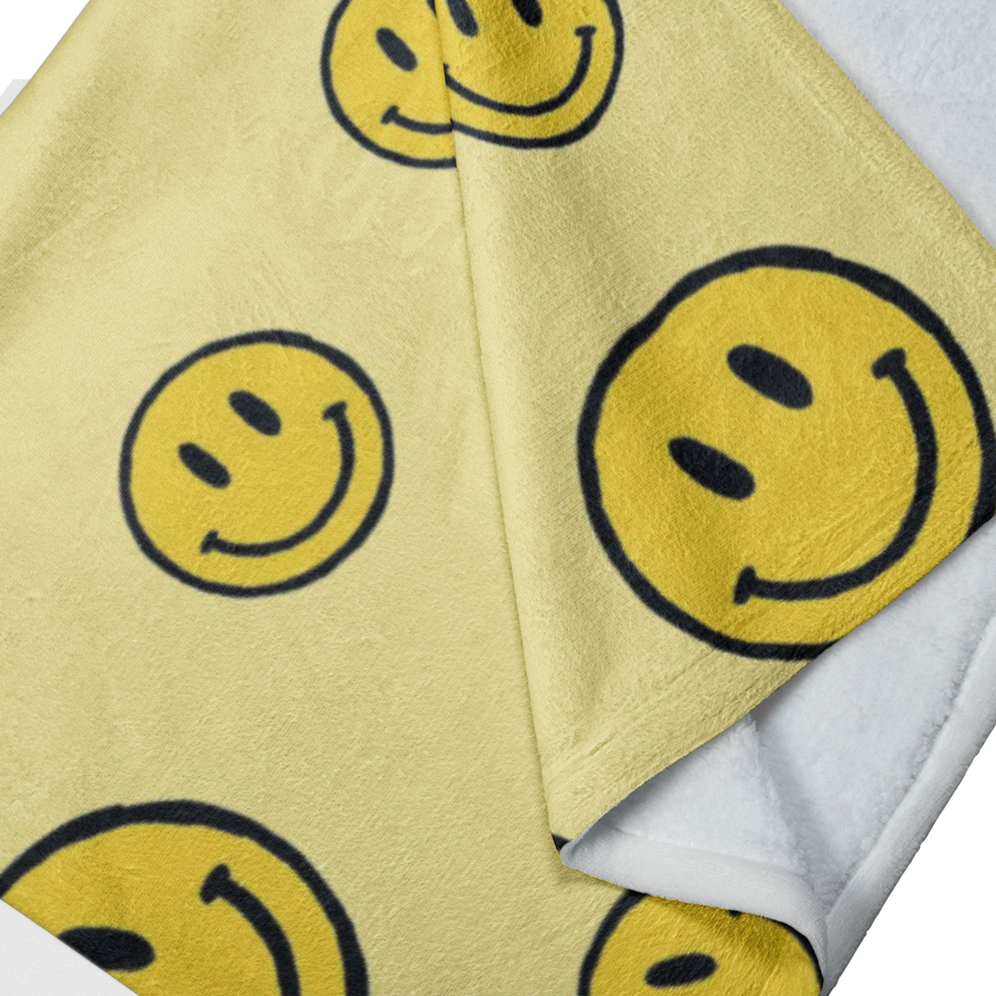 Cobija Manta Frazada Diseño de Caritas Felices Amarillas Ultra Suave y Ligera de Alta Calidad