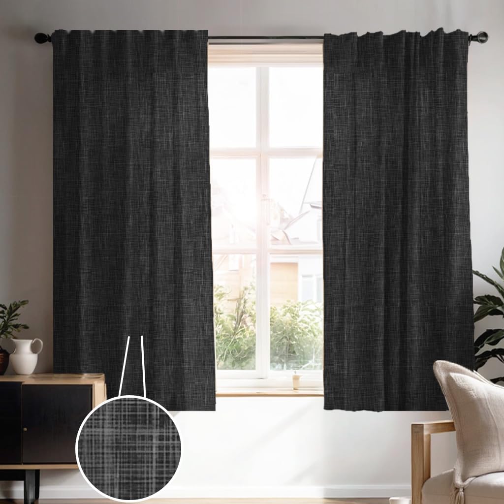 Cortinas Blackout Sala Recamara Modernas Béla Home (1.30x2m, Gris oscuro)