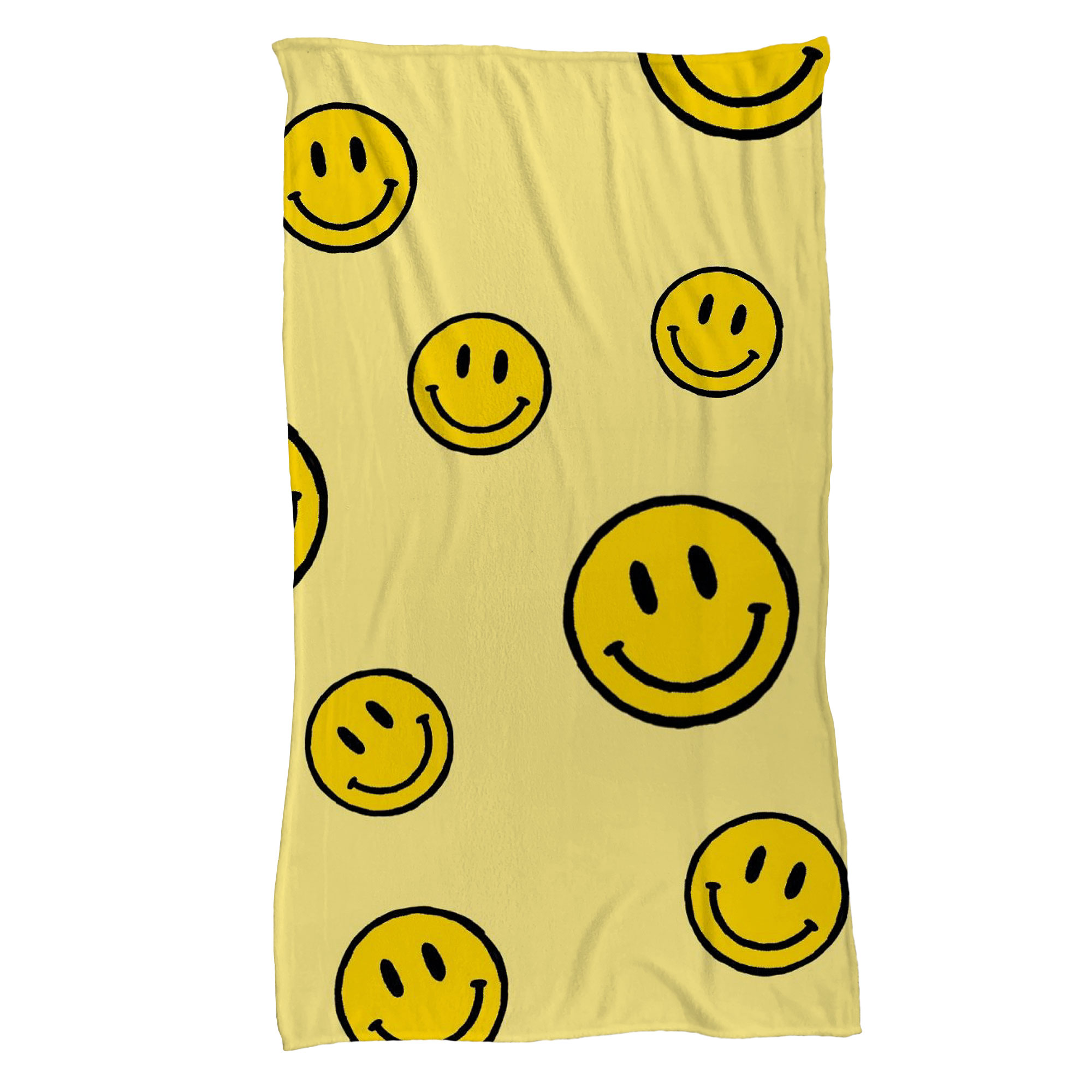 Cobija Manta Frazada Diseño de Caritas Felices Amarillas Ultra Suave y Ligera de Alta Calidad