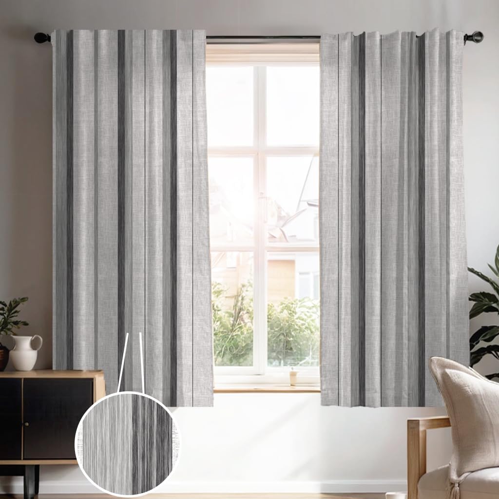 Cortinas Blackout Sala Recamara Modernas Béla Home (1.30x2m, Cártago gris)