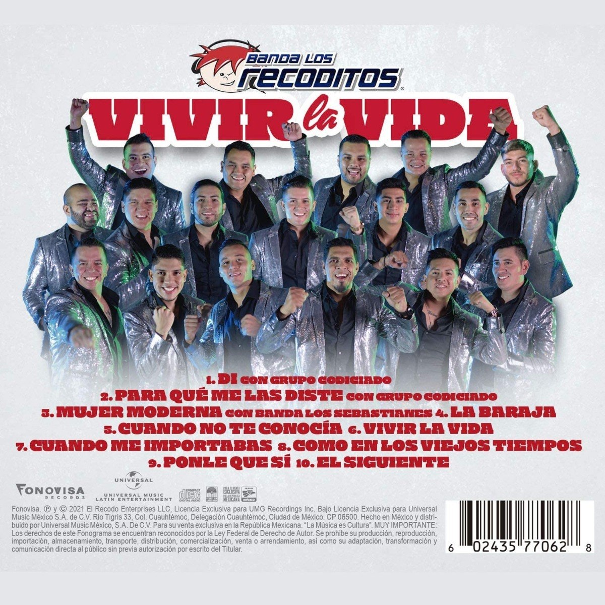 Vivir La Vida - Los Recoditos - Disco Cd ( 10 Canciones)