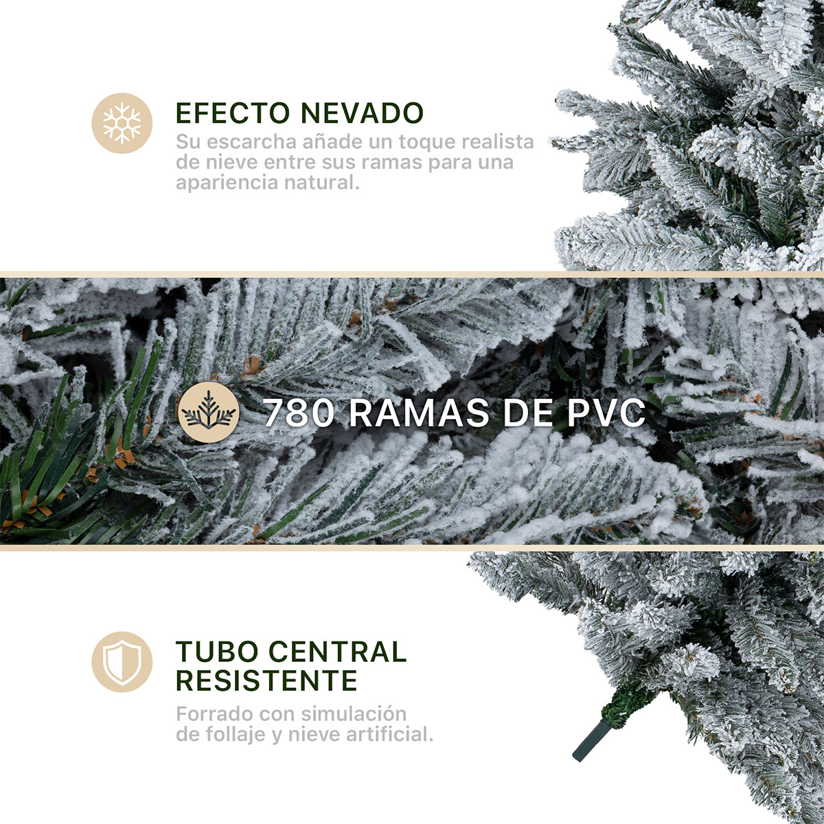 Árbol de Navidad Nevado Pino Navideño 1.8m - Verde para ESQUIMAL.