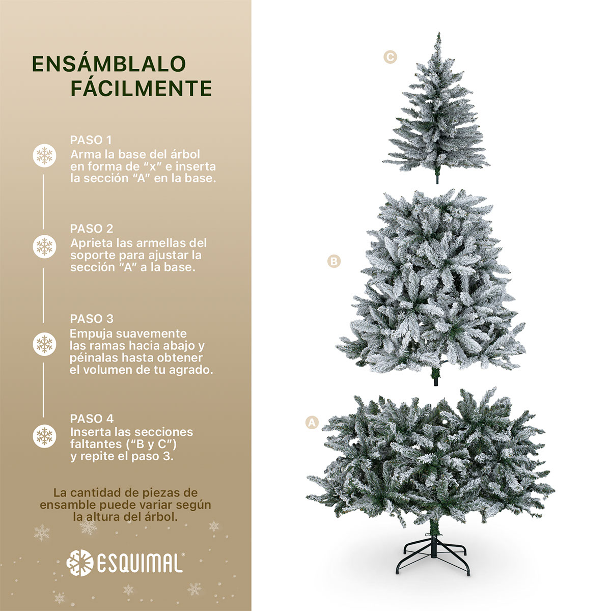 Árbol de Navidad Nevado Pino Navideño 1.8m - Verde para ESQUIMAL.