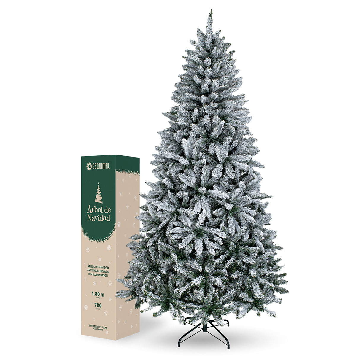 Árbol de Navidad Nevado Pino Navideño 1.8m - Verde para ESQUIMAL.
