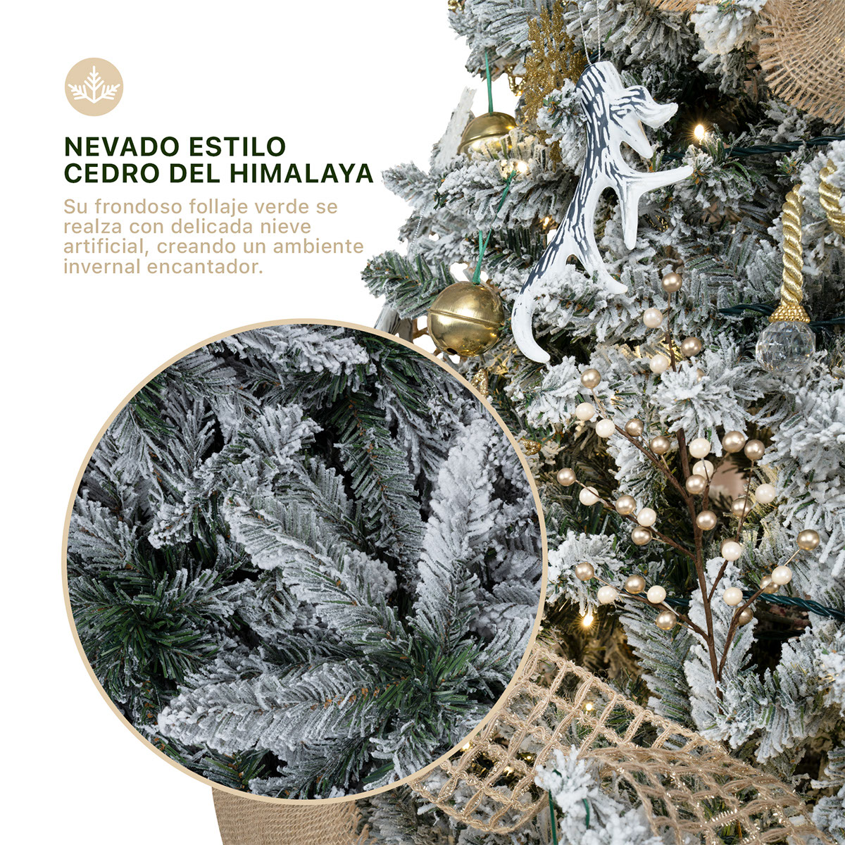Árbol de Navidad Nevado Pino Navideño 1.8m - Verde para ESQUIMAL.