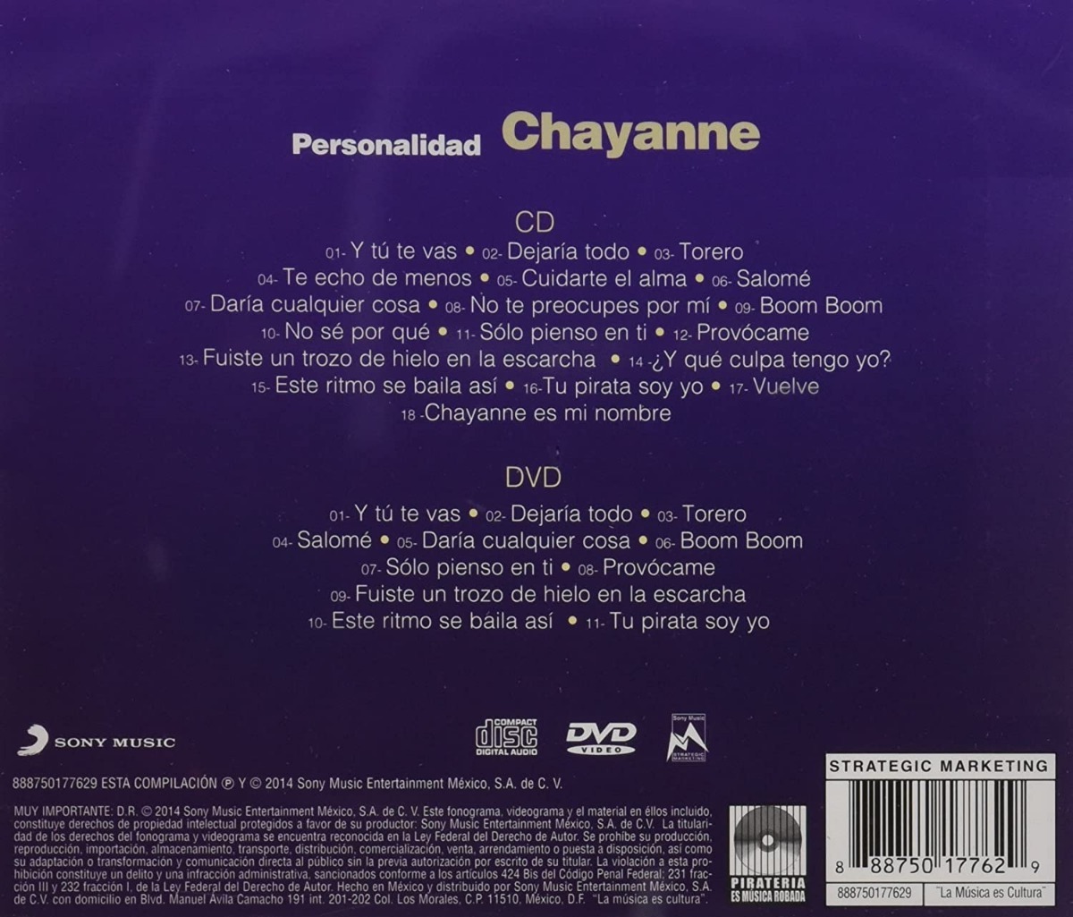 Chayanne Personalidad Disco Cd + Dvd.