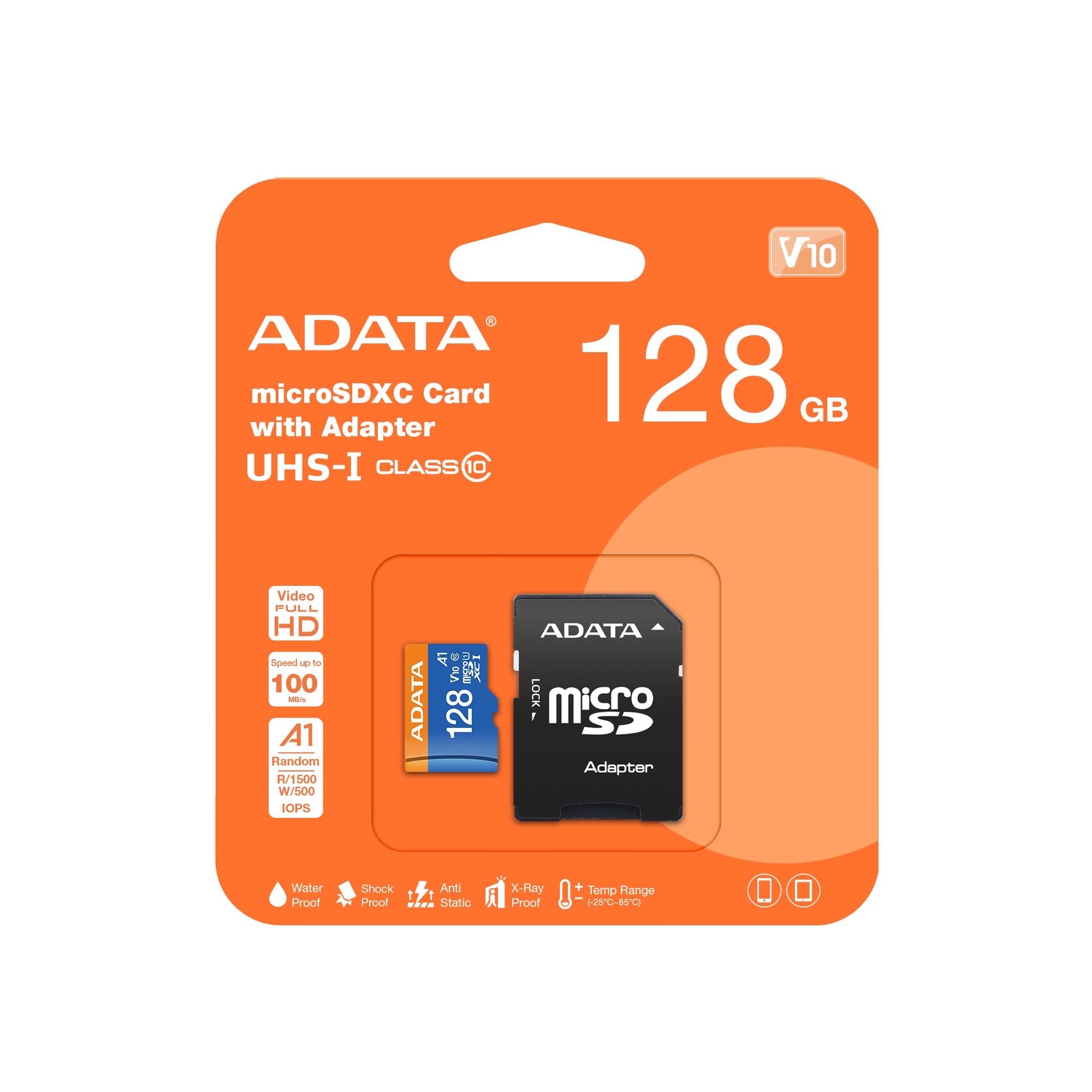 Tarjeta de Memoria microSD de 128 GB Adata Premier, UHS-I, U1, V10