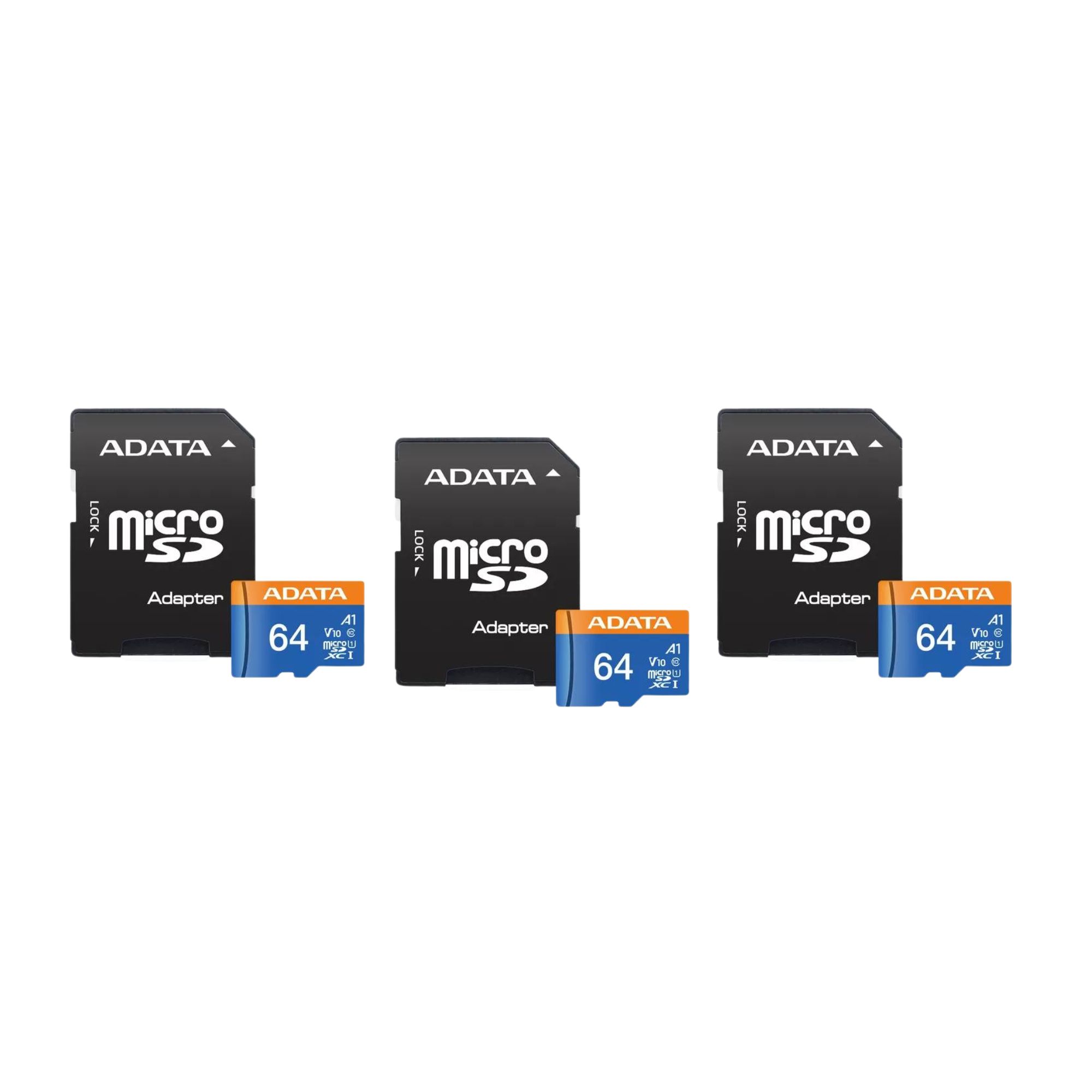 3 Pack - Tarjeta de Memoria microSD de 64 GB Adata Premier