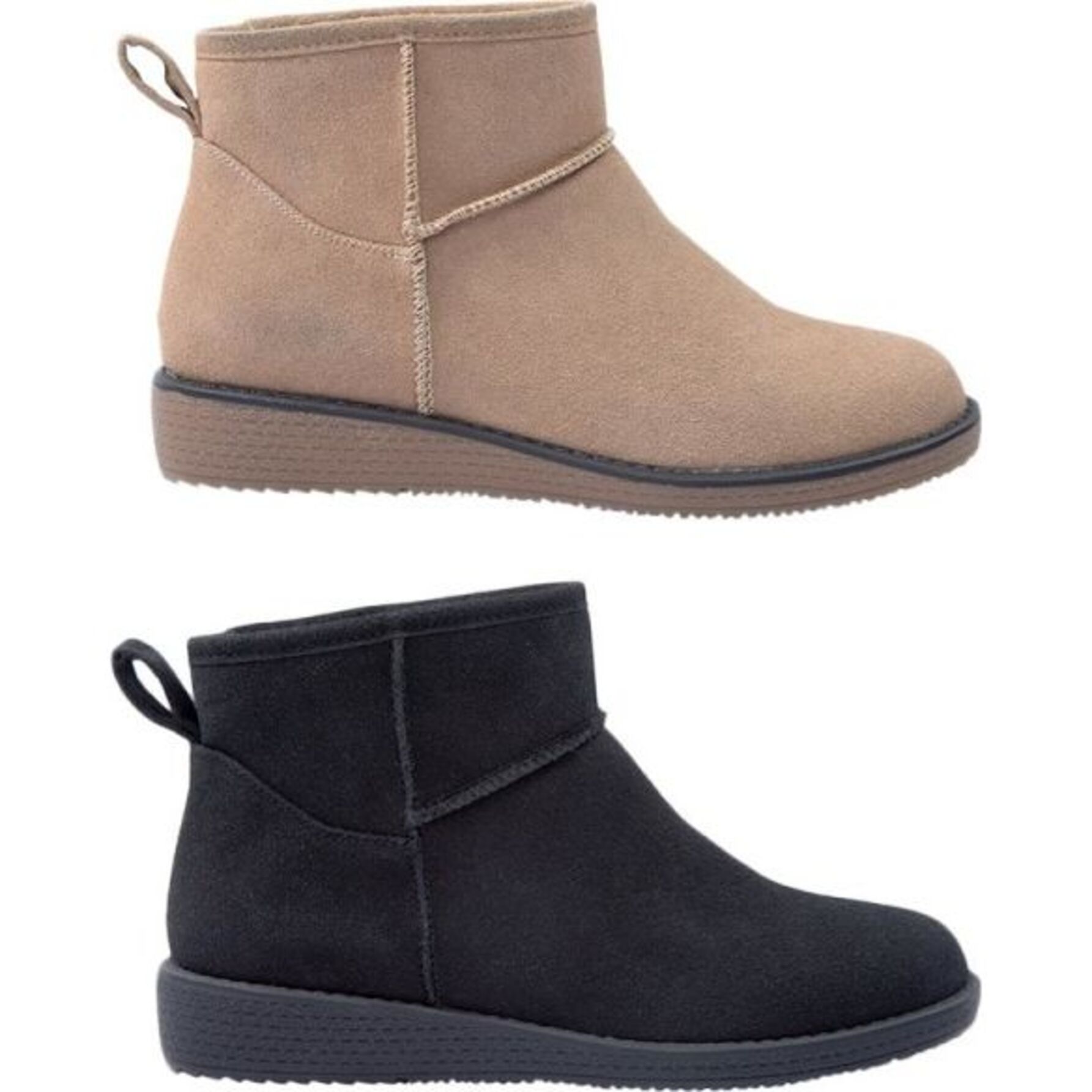 Kit de pares de botas de mujer, tipo botín, acabado ante, de