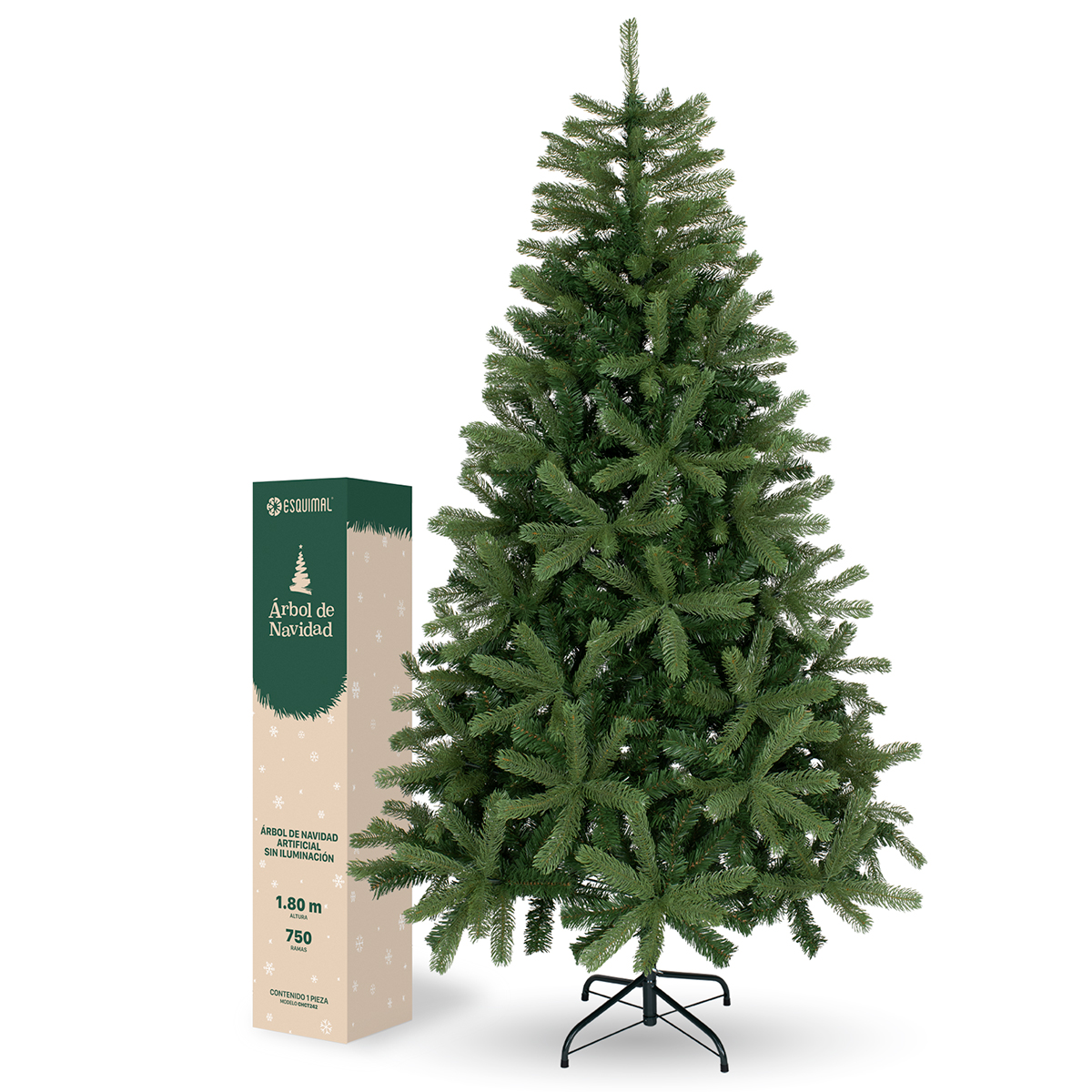 Árbol de Navidad Pino Navideño 1.8m 750 Ramas - Verde oliva para ESQUIMAL