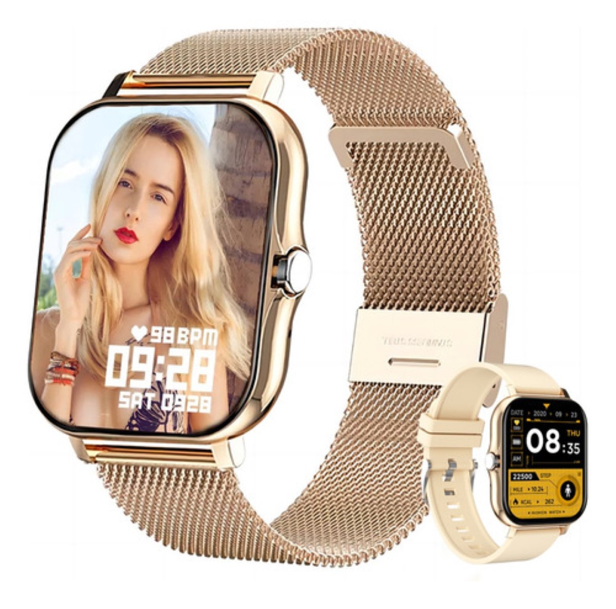 Reloj Inteligente Bluetooth Deportivo Smartwatch Impermeable dorado