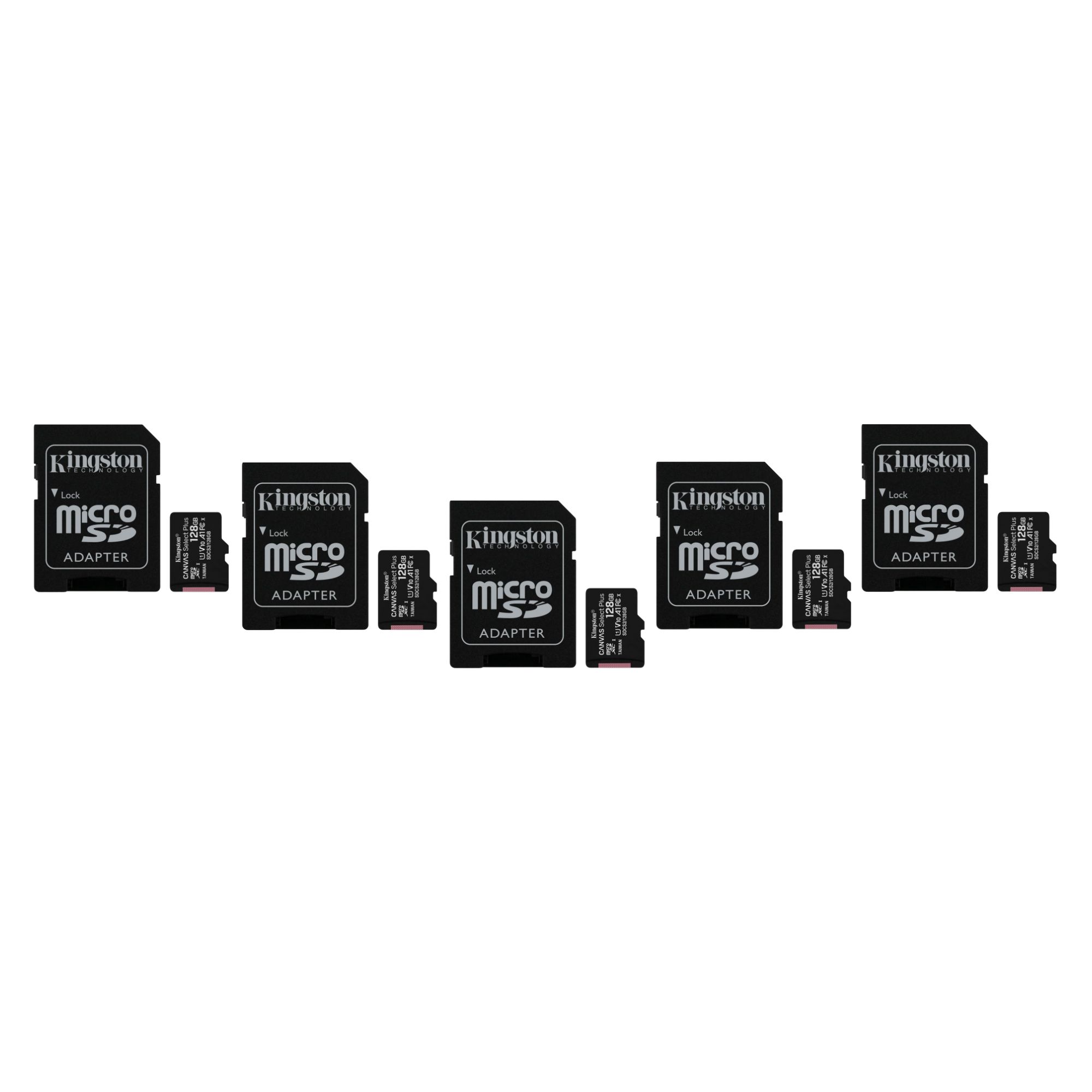 5 Pack - Tarjeta de Memoria microSD de 128 GB Kingston Canvas Select Plus