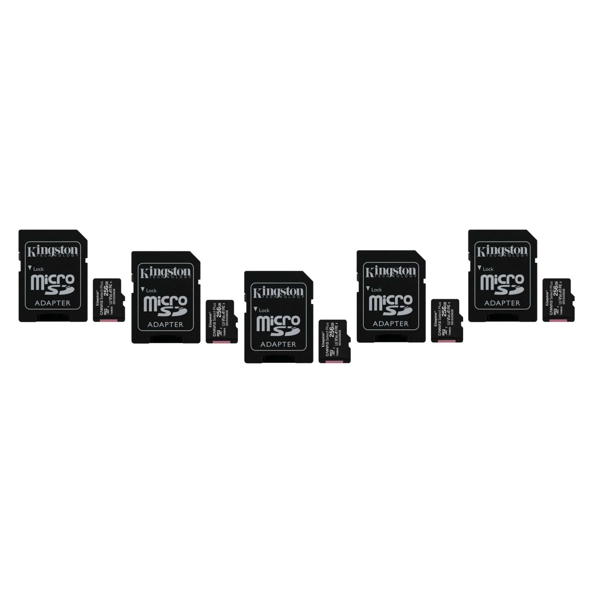 5 Pack - Tarjeta de Memoria microSD de 256 GB Kingston Canvas Select Plus