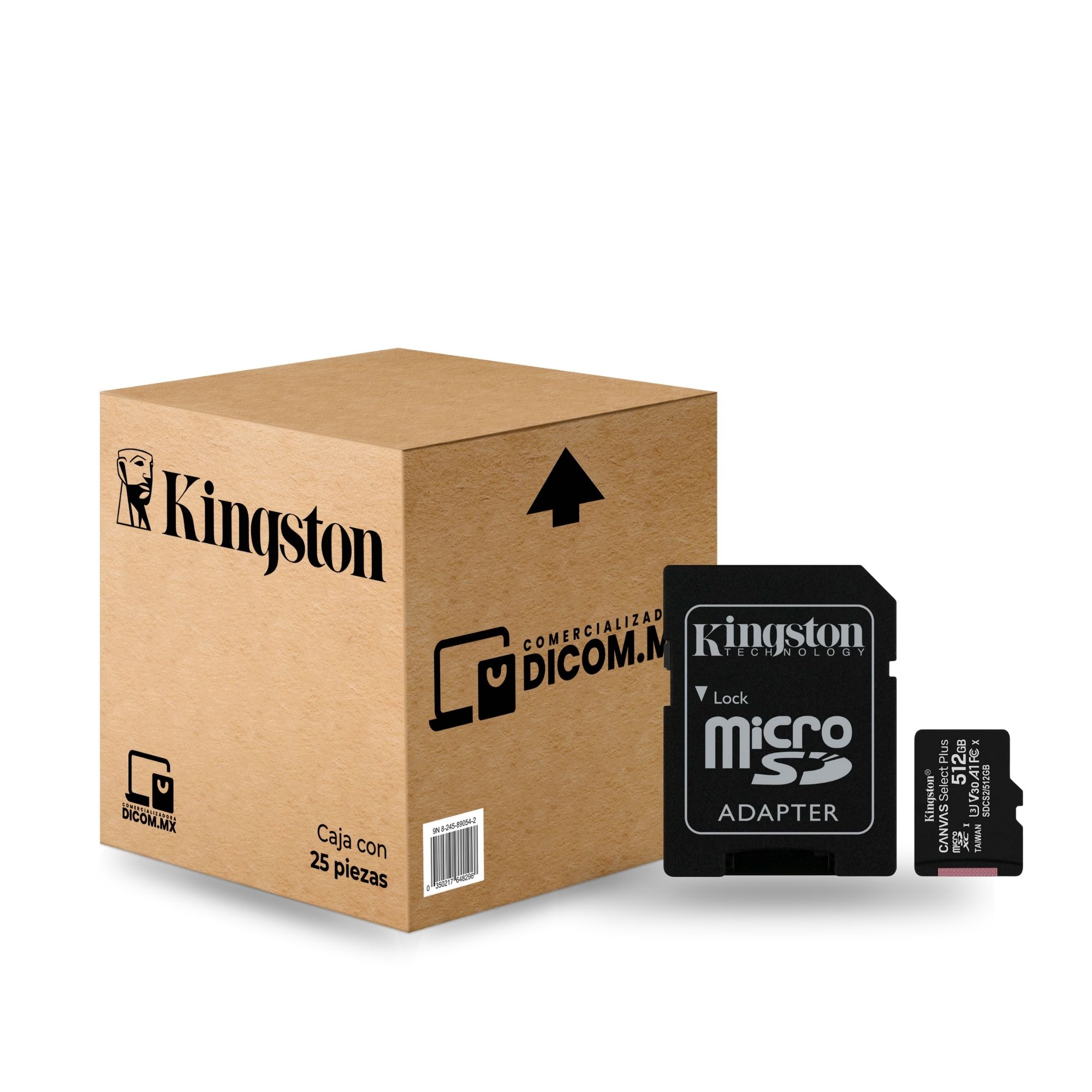 25 Pack - Tarjeta de Memoria microSD de 512 GB Kingston Canvas Select Plus