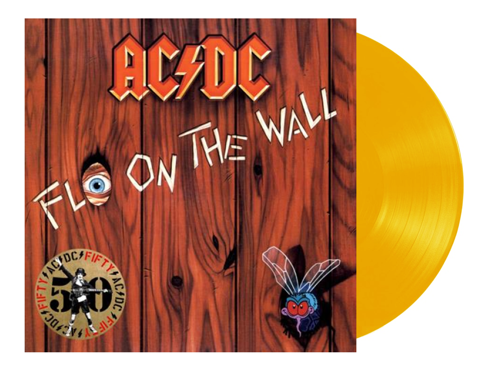 Ac/dc Fly On The Wall 50th Anniversary Dorado Gold Lp Vinyl