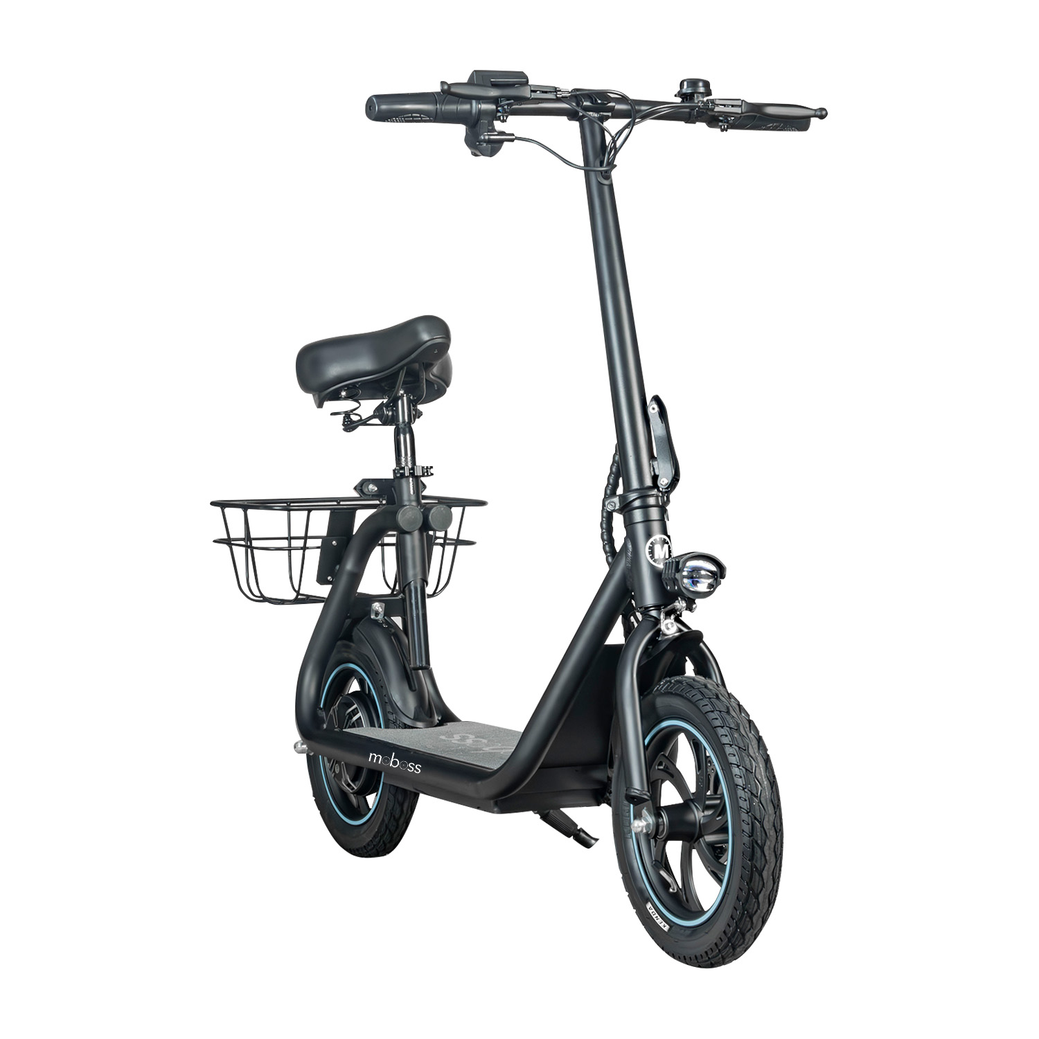 Scooter Eléctrico Plegable C/Asiento Moboss C1 Negro 25 km/h