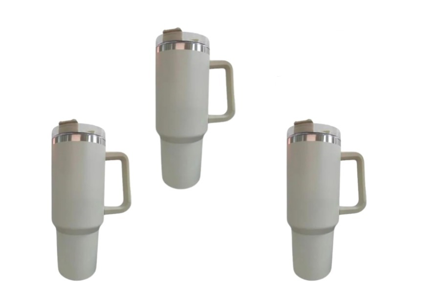 Termo Tumbler TLP Doble Pared acero 40oz Perla 3pz