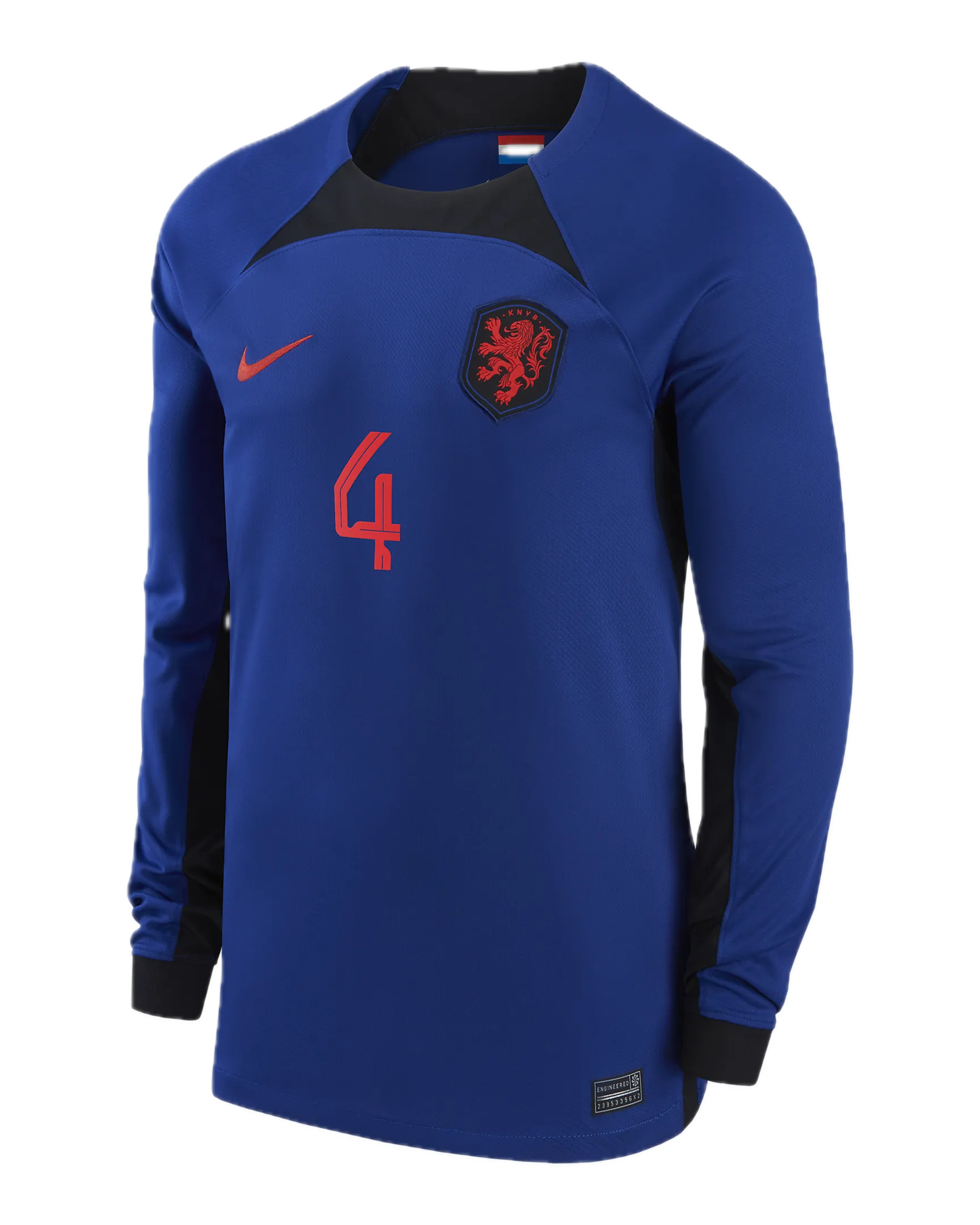 Jersey Original nike Selección Holanda visita manga larga mundial 2022 #4 DN0668