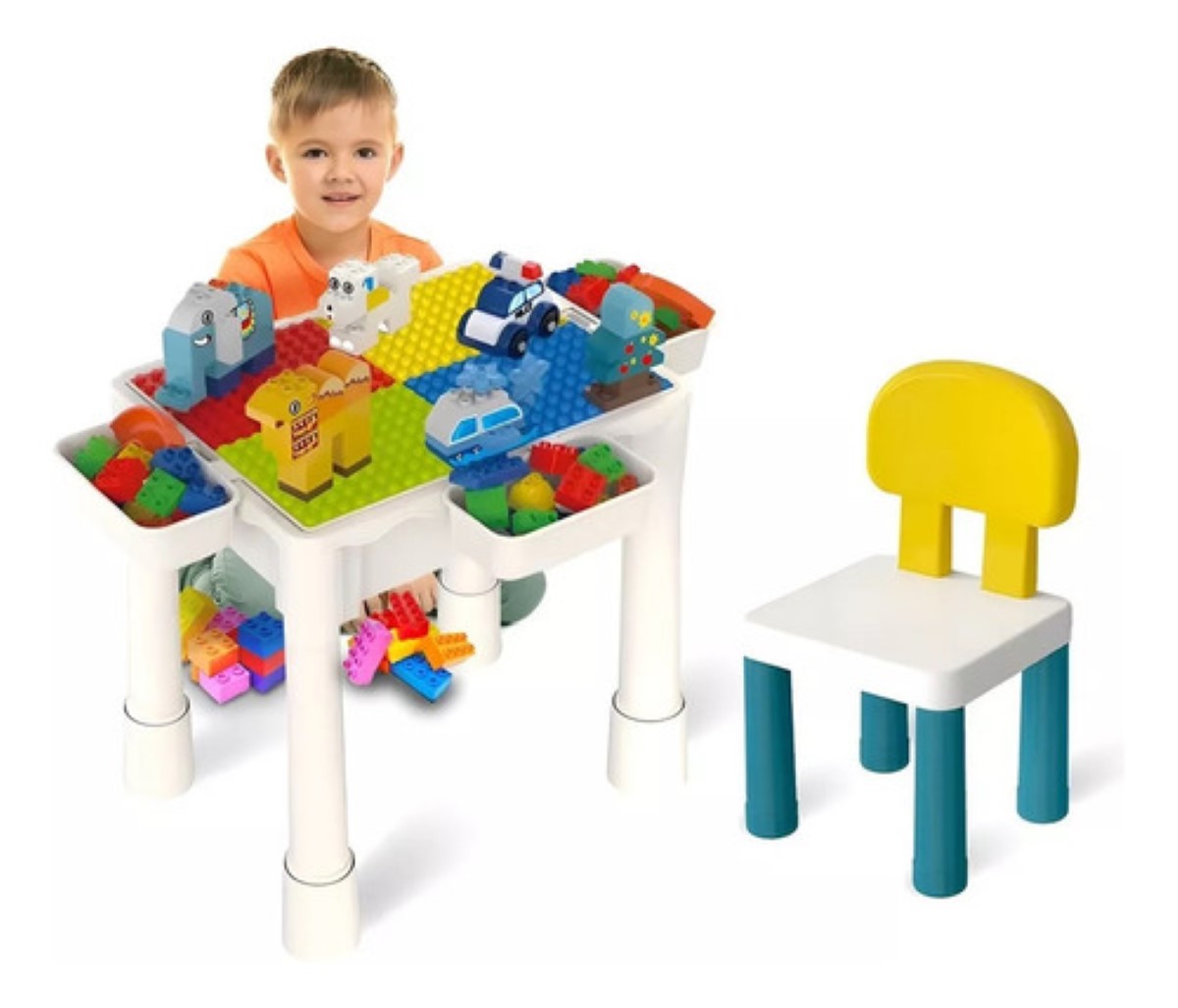 Mesa De Actividades Lego Para Niños Escritorio 75 Bloques COLORES