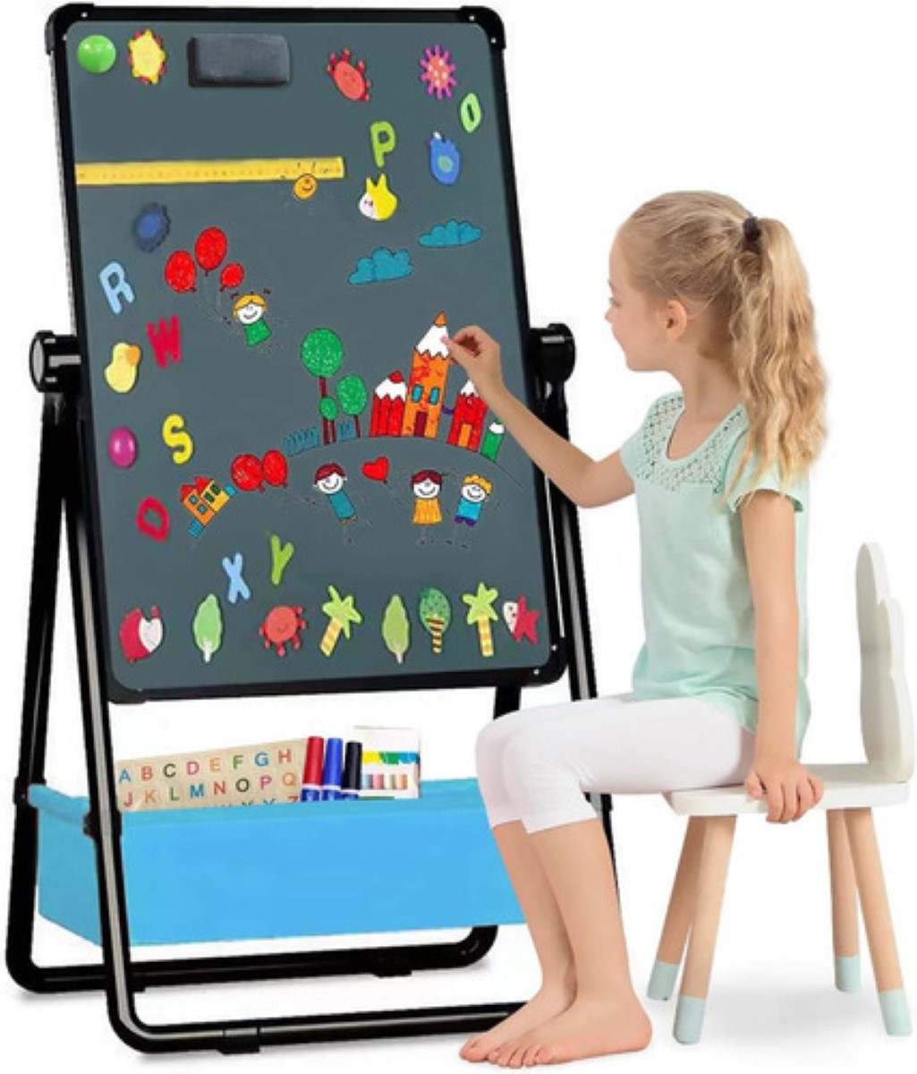 Caballete De Arte Para Niños Con Tablero Blanco Y Negro 