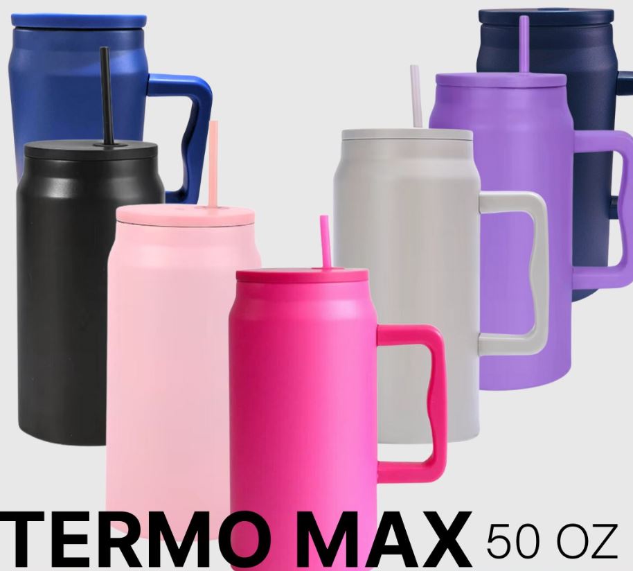 TERMO MAX 50 oz paq de 7 pz Colores