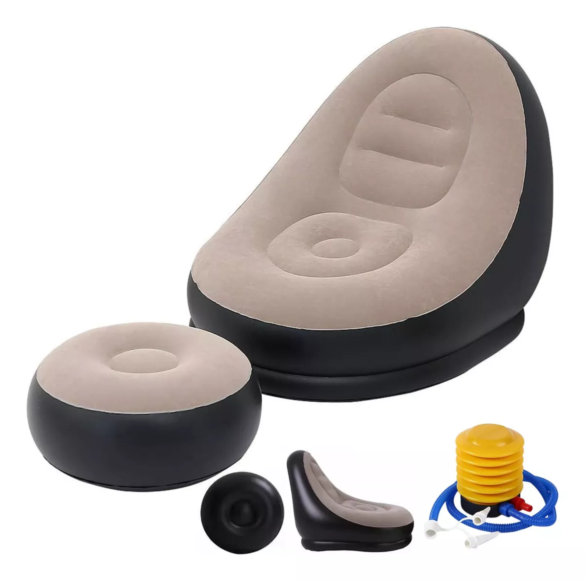 Sofa Sillon Inflable Ultra Cómodo Tipo Puf Con Posapies